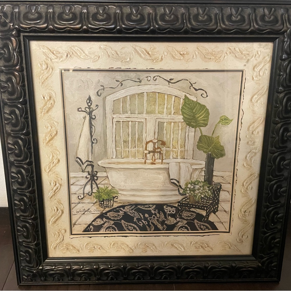 Serenity Bath  Framed Art Print by Olson Charlene 15"X15"